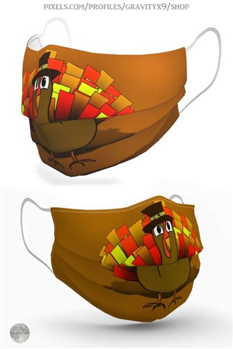 Thanksgiving Turkey Pilgrim Face Mask For Sale By Gravityx9 Designs