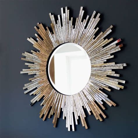 Large Burnished Sunburst Mirror By The Forest And Co Sunburst Mirror