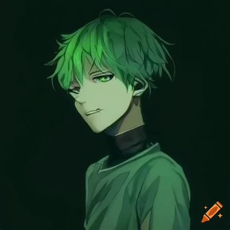 Edgy Green Haired Anime Boy
