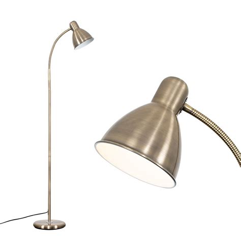 Flexi Neck Floor Lamp In Antique Brass Modern Floor Lamps Floor Lamp