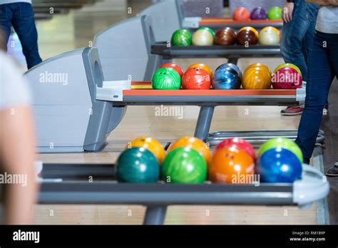 Colorful Bowling Balls People Playing Bowling Stock Photo Alamy