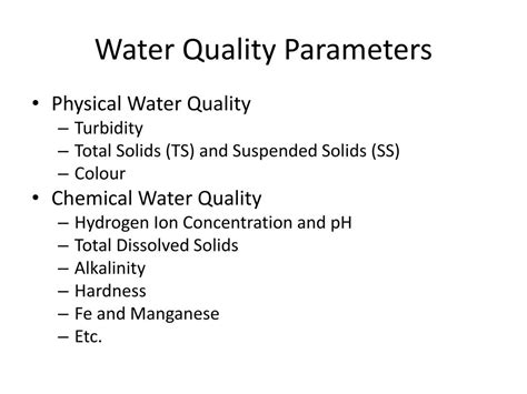 ppt water quality parameters and measurements powerpoint presentation id 2136761