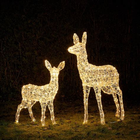 Swinsty Doe And Fawn Dual Led Plug In Light Up Reindeer By Lights4fun