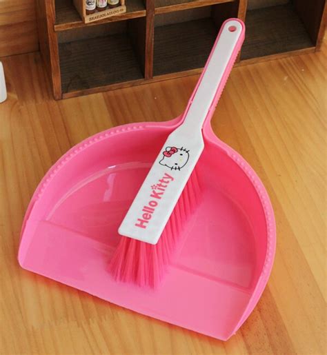 1 Setkawaii Pink Kitty Cat Desktop Mini Brooms And Dustpans Setcute