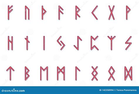 Metta Delle Rune Antiche Dei Norvegesi Alfabeto Runico Futhark Simboli