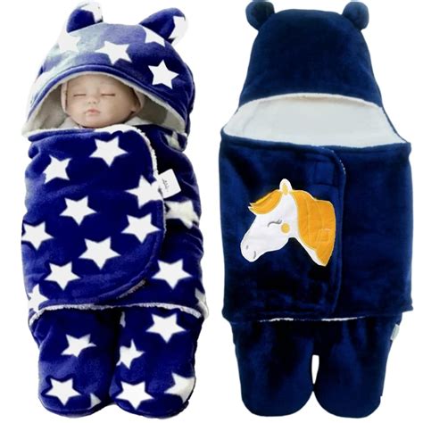 Brandonn Baby Blankets New Born Combo Pack Of Wearable Super Soft Baby