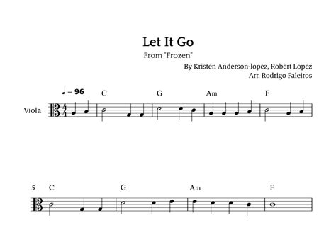 Let It Go (arr. Rodrigo Faleiros) Sheet Music | Idina Menzel | Viola Solo