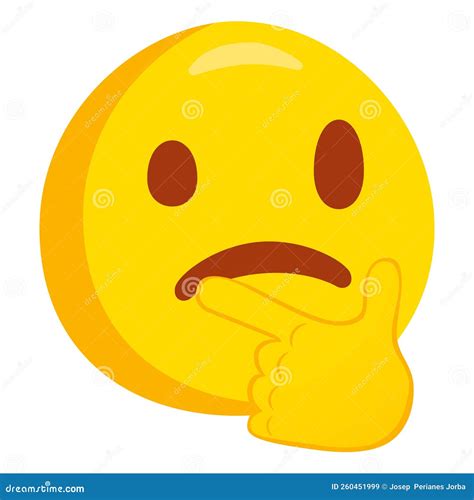 Thinking Emoji Icon Illustration Chin Thumb Vector Symbol Emoticon
