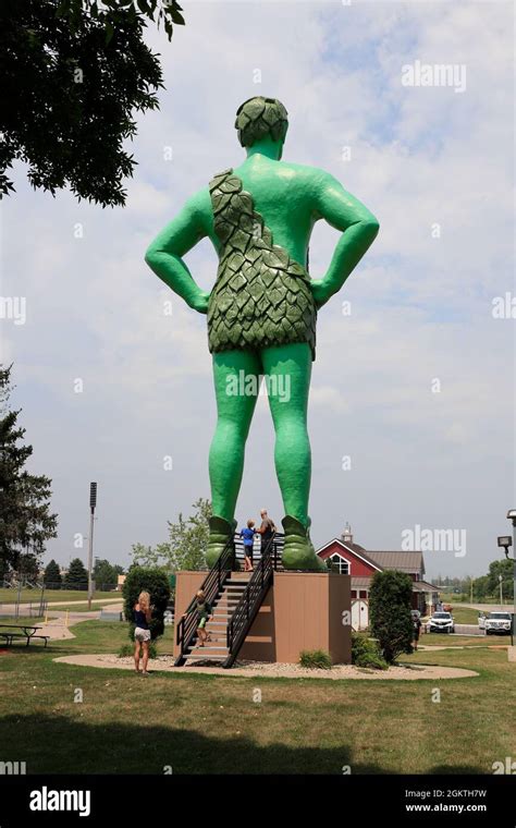 The Back View Of Jolly Green Giant Statue In Blue Earthminnesotausa