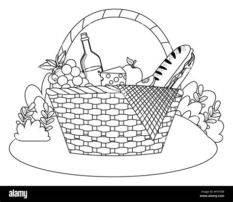 Picnic Basket Design Food Summer Outdoor Leisure Healthy Spring Lunch