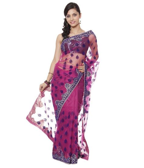 meera sarees pink printed saree buy meera sarees pink printed saree online at low price