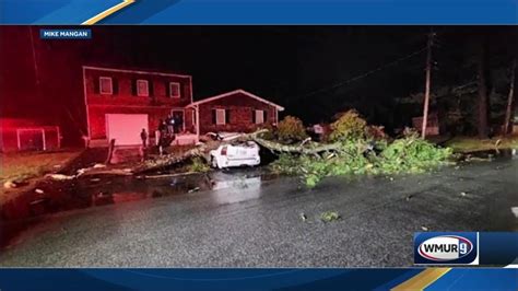 Gusty Winds Topple Trees Knock Out Power In Nh Youtube