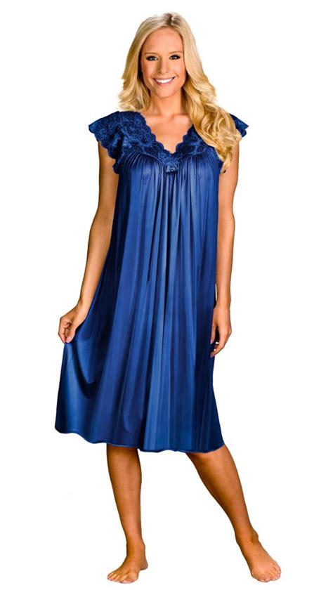 Satin Lace Nightgowns For Women Misses Plus Size Nighty