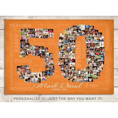 50th Birthday Photo Collage 11x14 Standout Print 199 Birthday