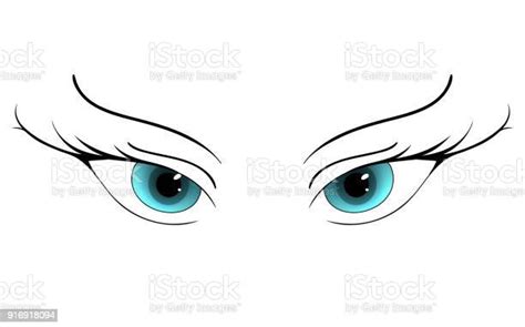 Cartoon Style Female Eye Colorful Bright Eyes Vector Isolated Stock