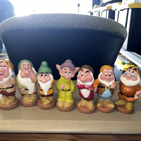 Vintage Disneys The Seven Dwarfs 7 Vinylrubber 55 Squeaker Figures Toy 3000 Picclick