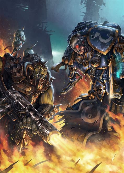 Spassundspiele Ultramarine Vs Ork Fan Art Warhammer 40k By Adam