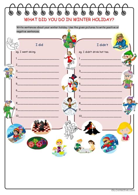 What Did You Do In Winter Holiday English Esl Worksheets Pdf And Doc