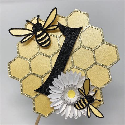 Bumble Bee 1st Birthday Cake Topper Etsy 1st Birthday Cake Topper