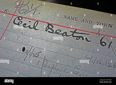 Historical order book with famous costumer Cecil Beaton at Anderson