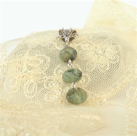 Dainty Green Prehnite Gemstone Necklace Folksy