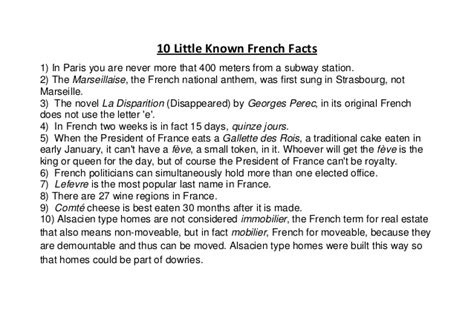 10 Little Known French Facts