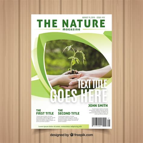 Nature Magazine Cover Template With Photo Vector Free Download