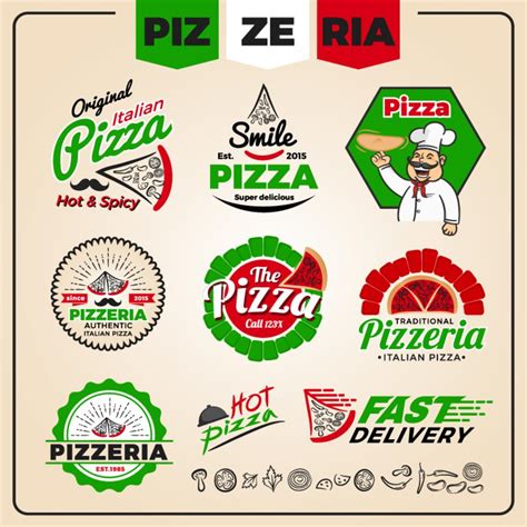 Set Of Pizzeria Logo Template Design 211165 Vector Art At Vecteezy