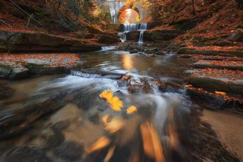 Autumn Waterfalls Near Sitovo Plovdiv Bulgaria Beautiful Cascades Of