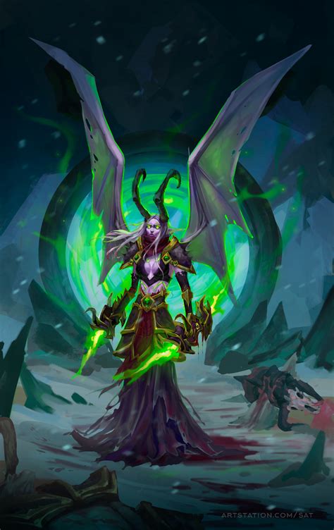 Artstation Demon Hunter Alena Busygina Warcraft Art
