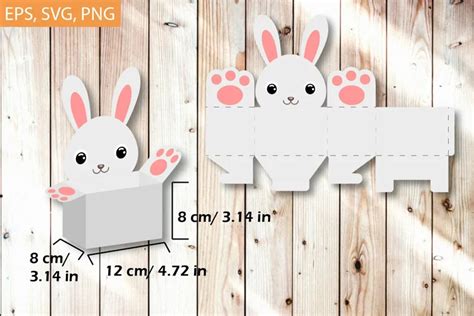 Easter Bunny Party Favor Candy Box Template SVG (1829910) | SVGs