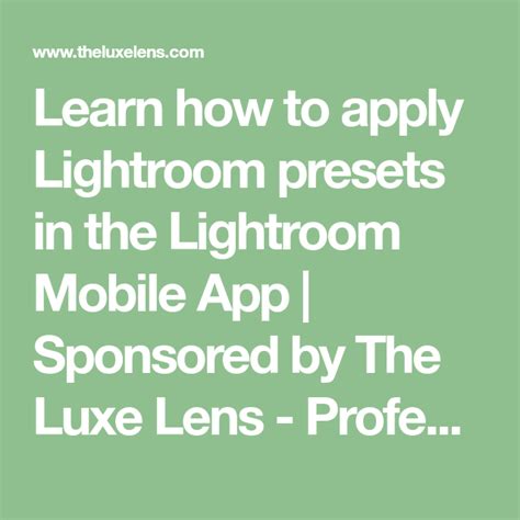 What are lightroom presets and how to install lightroom presets? How to Apply Lightroom Mobile Presets | Professional ...