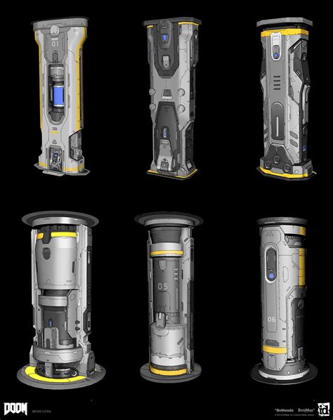 Artstation Doom 2016 Space Prop Pillars Bryan Flynn Futuristic
