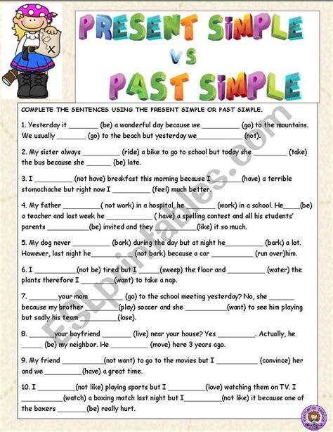 Present Simple Vs Past Simple Esl Worksheet By Lilianamontoya English Grammar Test Basic