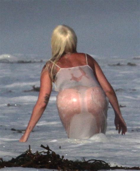 A Wet Lady Gaga At The Beach Hot See Through Ass And Tits 34 Pics