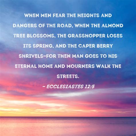 Ecclesiastes 12:5 when men fear the heights and dangers of the road