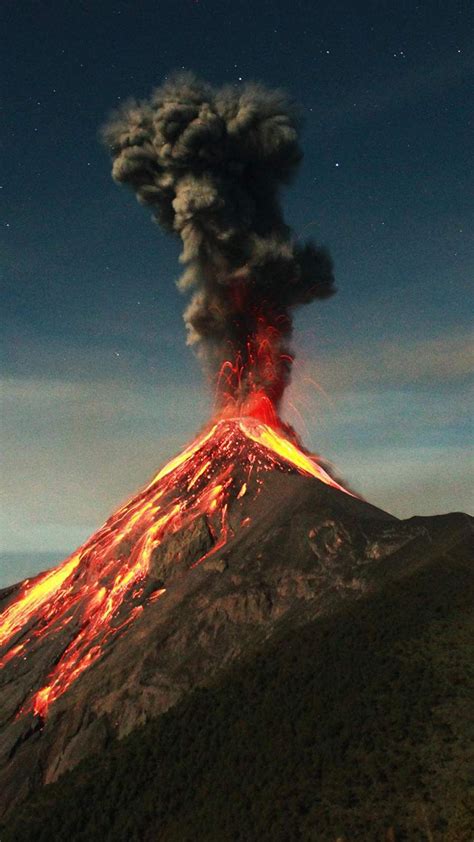Guatemala Volcano Eruption Iphone Wallpaper Paisaje De Fantasía