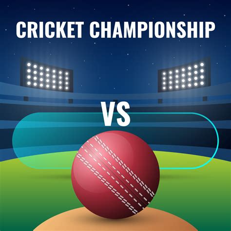 Live Cricket Championship Banner With Ball And Night Stadium Background