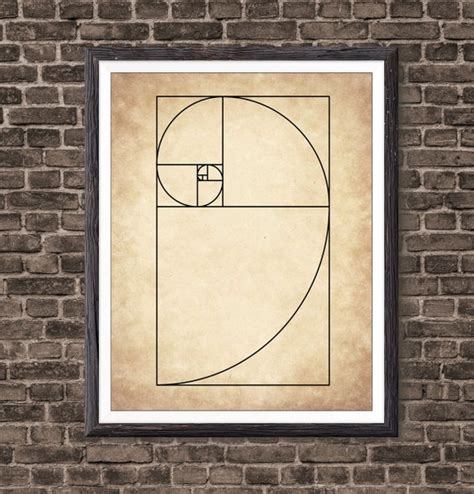 Fibonacci Spiral Golden Ratio Wall Art Mathematics Fibonacci Etsy