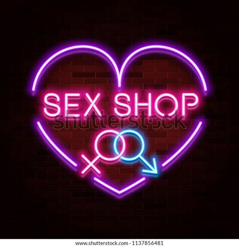 Sex Shop Logo Neon Realistic Text Vector De Stock Libre De Regalías 1137856481 Shutterstock