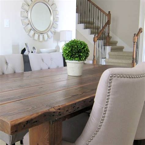 Some popular features for dining room sets are solid wood, upholstered and extendable. Hometalk | Our Dining Room Table We Made From Reclaimed Wood