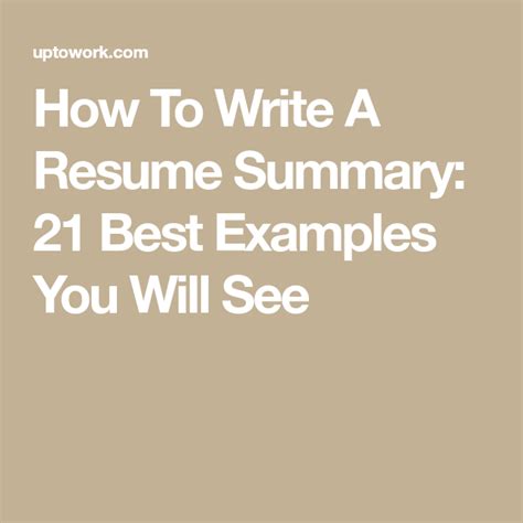 How To Write A Resume Summary 21 Best Examples You Will See Resume