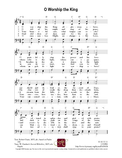 Etymology Of Hymns O Worship The King