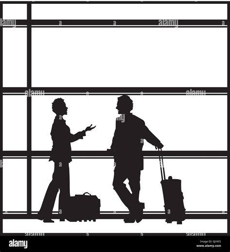 Airport Business People Silhouette Stock Vector Images Alamy