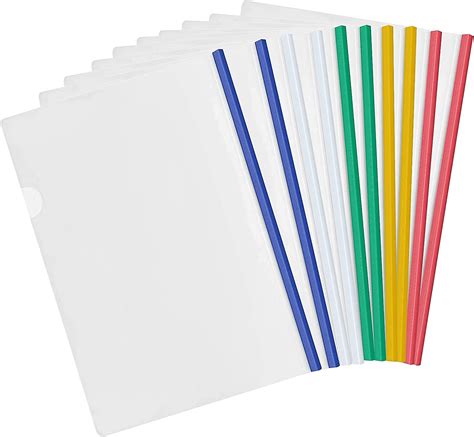 10 Pcs Clear A4 Slide Binder Folders Sliding Bar Report Covers