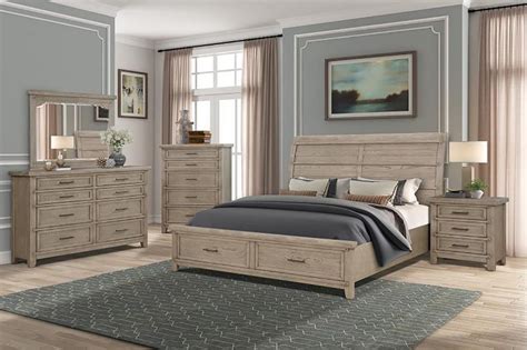 New Classic Furniture Fairfax 4pc Storage Bedroom Set In Driftwood