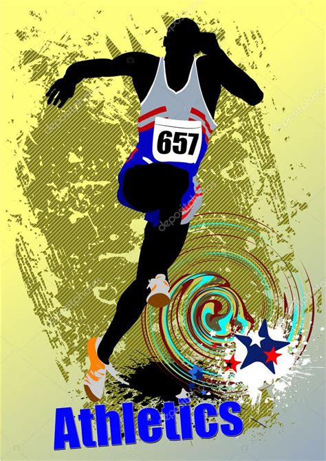 Poster Athletics The Running Sport Running Ill — Stock Photo
