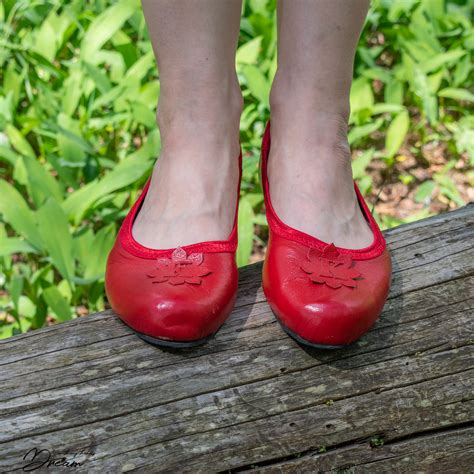 Making Red Leather Ballet Flats