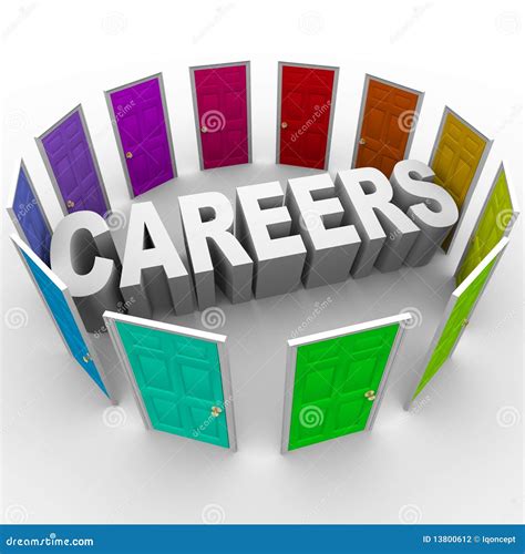 Careers - Word Surrounded by Doors Stock Illustration - Illustration of