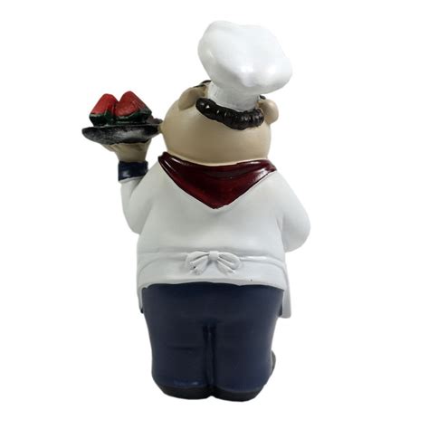 Kiaotime Italian Chef Figurines Kitchen Decor Cooking Chef With Fruit